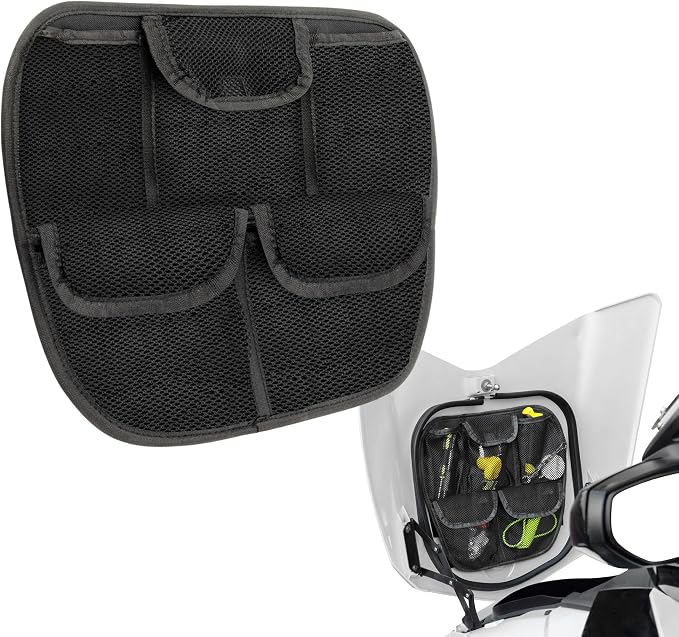 Front Trunk Lid Organizer with 5 Mesh Wall Pocket for Spyder, Frunk Tool Bag Storage Accessory for Can-Am Spyder F3 F3-S F3-T F3-L 2015-2025 (Black Style)