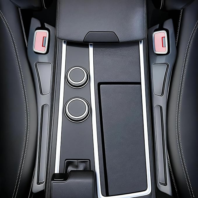 2PCS Car Seat Gap Filler, Crevice Blocker Stopper Between Vehicle Seat Console, Storages Phone Key Avoids Things Falling,Universal Fit Soft Foam Car Seat Gap Plug to Fill