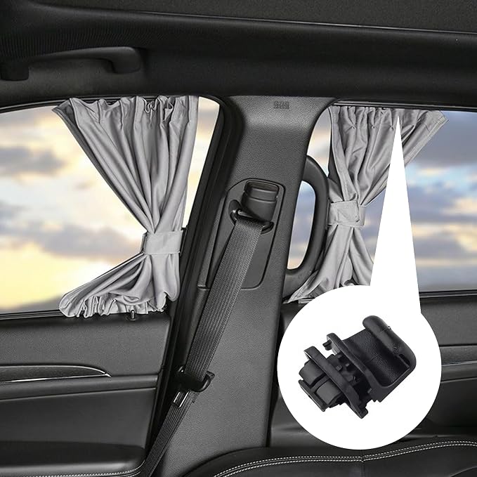83917S8000CA 4 Pcs Black Rear Door Curtain Hooks No Drill Sun Shade Blind Holders Plastic Car Interior Blind Retainer Clips Compatible with Hyundai Palisade 2020-2024 Replaces 83917-S8000CA 83917S8000