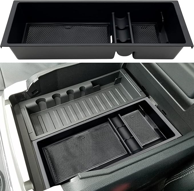 Compatible with F150 2021 2022 2023 2024 2025, F150 Lightning 2022-2025 Accessories Center Console Tray Organizer Armrest Box Secondary Storage