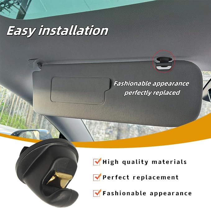 Interior Sun Visor Hook Clip Bracket Fit for Volkswagen Atlas,for Touran,for Tiguan for T-ROC,for T-Cross,for Passat,for Golf MK7,MK8,for Crafter,for Arteon,2014-2024,(1pcs Black)