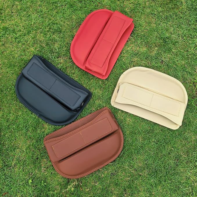 Seat Gap Organizer, Brown | Car Seat Console Organizer, Front Seat Side Storage Bag, Center Console Side Pocket, Seat Gap Filler