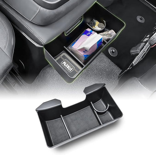 HGWEI Center Console Hanging Organizer Box Compatible with 2019-2026 Chevy Silverado/GMC Sierra 1500 and 2020-2026 2500HD 3500HD Accessories Front Hanging Tray (Fit Split-Bench Folding Seat Only)