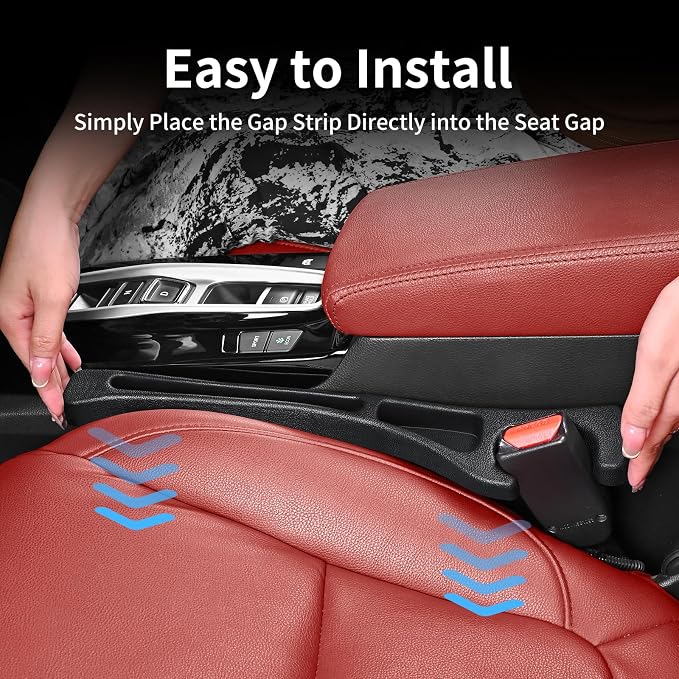 Car Seat Accessories, Car Seat Gap Filler, Car Organizers and Storage with Phone Holder, Car Interior Accessories Fit Sedan SUV Truck -2PCS Red