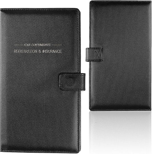 GNEGNI Car Registration and Insurance Holder, Premium PU Leather, 7-Pocket Vehicle Glove Box Car Organizer with Magnetic Closure for Driver License, Cards, 5.12" x 9.25