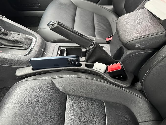 Car Seat Gap Filler Organizer-2 Pack, Universal Car Seat Gap Filler with Storage Slot, No Drop Seat Guard for Phones, Keys & Cards, Fit Car SUV Truck Fill The Gap Between Seat & Console