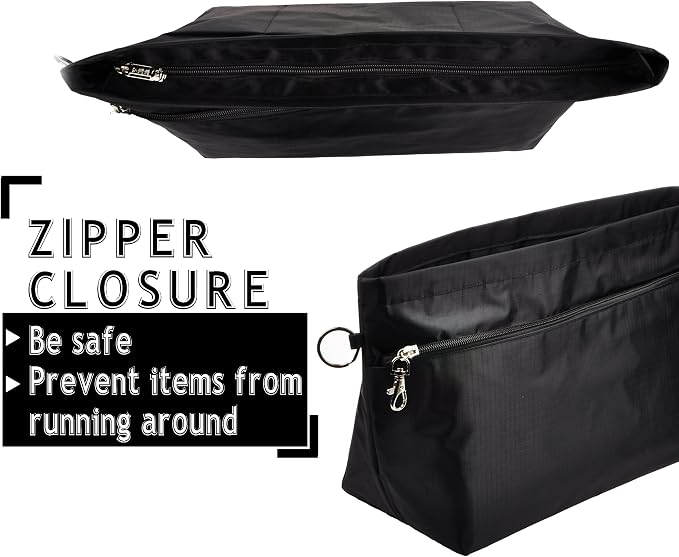 Vercord Handbag Purse Tote Pocketbook Organizer Insert Zipper Closure 11 Pockets 3 Sizes Many Colors