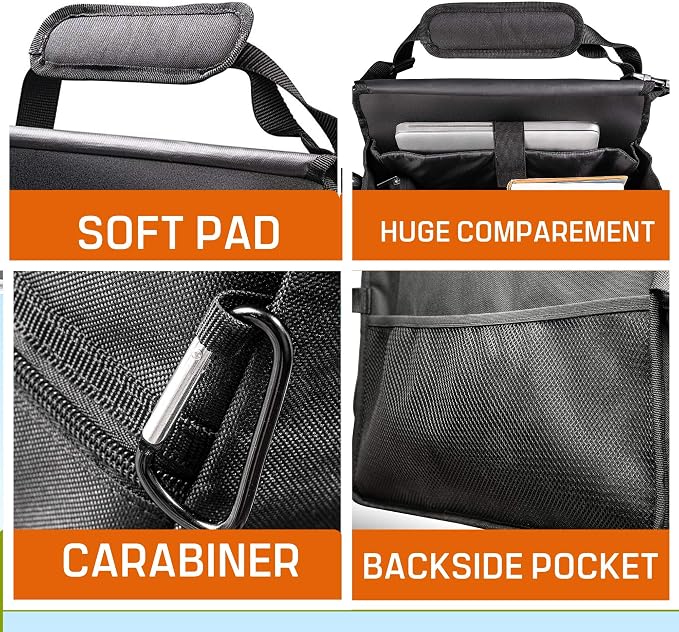Front Seat Car Organizer with Cover and Laptop Storage - Back Seat or Passenger Car Organization with Adjustable Straps - Universal for Police, Driver, Office, Travel, Truck, Ideal for Law Enforcement