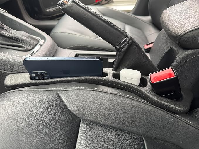 Car Seat Gap Filler Organizer-2 Pack, Universal Car Seat Gap Filler with Storage Slot, No Drop Seat Guard for Phones, Keys & Cards, Fit Car SUV Truck Fill The Gap Between Seat & Console
