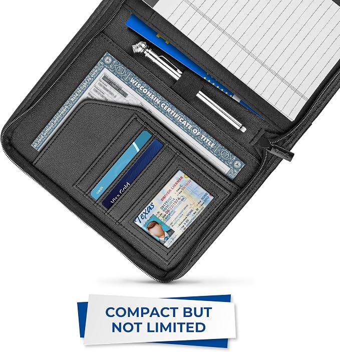 Samsill Car Registration and Insurance Holder, Owner's Manual Glove Box Organizer, 7.25 x 10 inches, Car Document Holder, Black