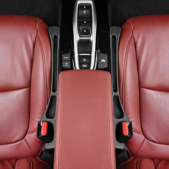Car Seat Accessories, Car Seat Gap Filler, Car Organizers and Storage with Phone Holder, Car Interior Accessories Fit Sedan SUV Truck -2PCS Red