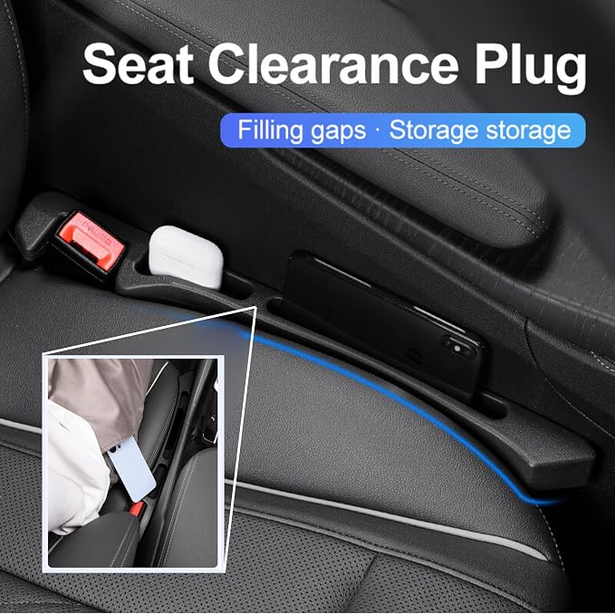 Saddle Brown Luxury Car Seat Gap Filler Organizer — 2Pcs Premium Side Seat Gap Filler with Storage Slot,Espresso Brown Interior Decor for Tan & Beige Seats,Professional Crevice Blocker for SUV & Truck