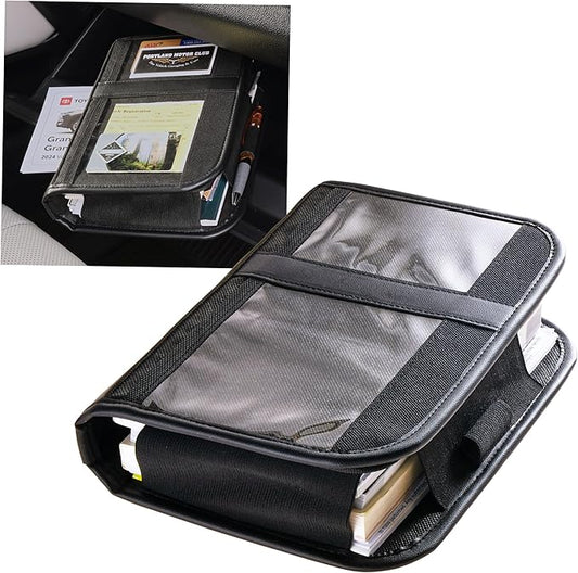 High Road Glove Box Organizer and Car Manual Holder - Insurance and Registration Holder for Glove Box with Clear Pockets for Quick Access to Car Documents and Expandable Manual Holder