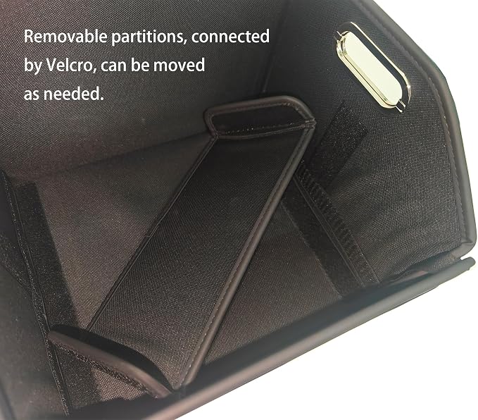 Car Trunk Organizers Small PU Leather，Car Basket for Organizers and Storage，Car Caddy Collapsible Multi Compartment Container Box