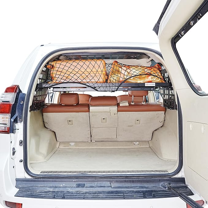 HIGH FLYING for Toyota Prado LC150/Lexus GX460 Rear Window & Overhead Roof Molle Panels Storage Modular System Trunk Shelf Organizer Rear Cargo Racks
