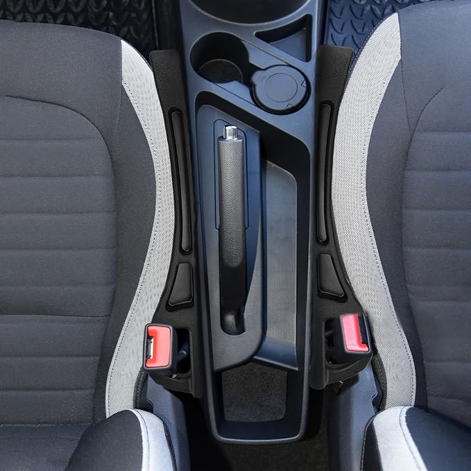 Car Seat Side Gap Filler 2Pcs for BMW 2023 2024 2025 X3 X7 3 5 Series 328i 528i 535i 530i 540i 2013-2017 320i 330i 325i X1 X2 X4 X6 e90 2018-2024 e60 f30 Anti-Drop Car Storage Bag with Phone Holder