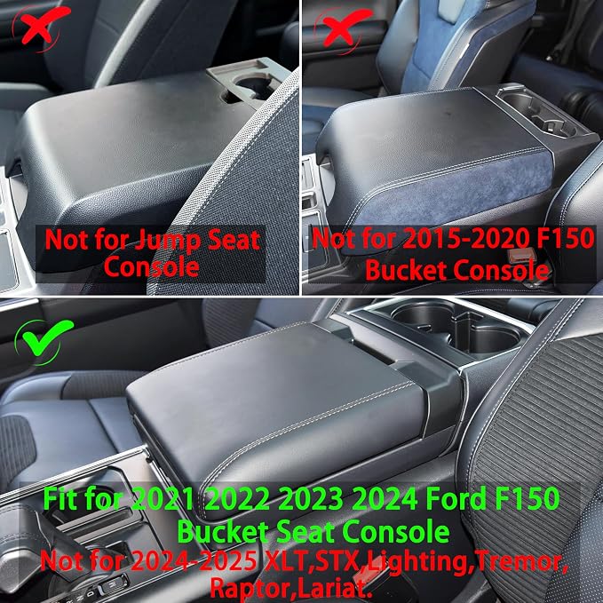 Center Console Organizer Tray for Ford F150 2021 2022 2023 2024 Accessories Interior Secondary Storage Armrest Box Insert Hidden Cubby Drawer (Full Console w/Bucket Seats ONLY) (Orange Trim)