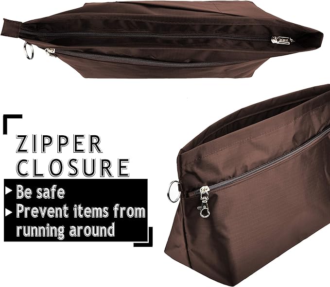 Vercord Handbag Purse Tote Pocketbook Organizer Insert Zipper Closure 11 Pockets 3 Sizes Many Colors