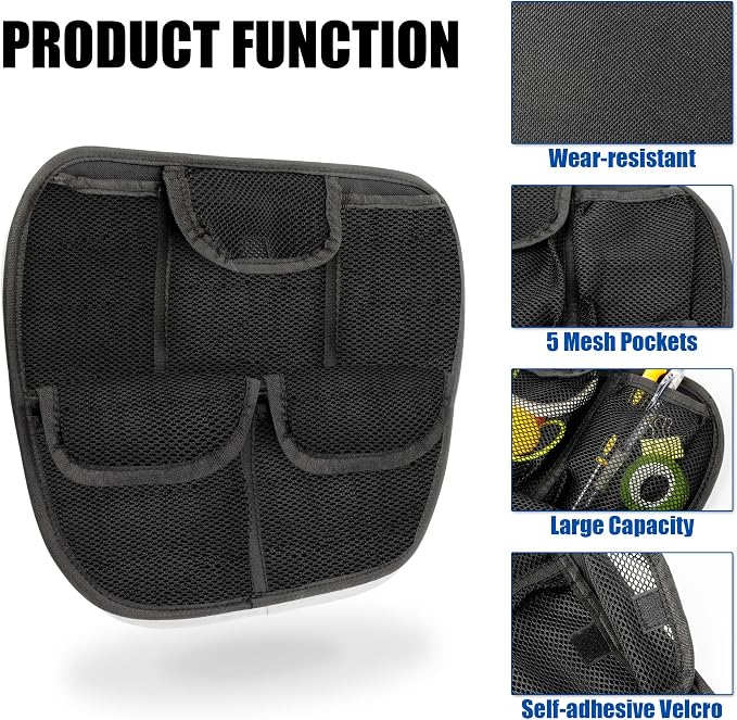 Front Trunk Lid Organizer with 5 Mesh Wall Pocket for Spyder, Frunk Tool Bag Storage Accessory for Can-Am Spyder F3 F3-S F3-T F3-L 2015-2025 (Black Style)