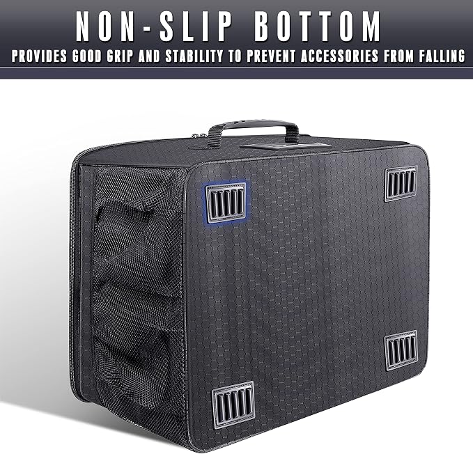 Champkey Golf Trunk Organizer Storage-Portable and Foldable Golf Travel Storage Locker Ideal for Travel Golf and Car Golf (Black)