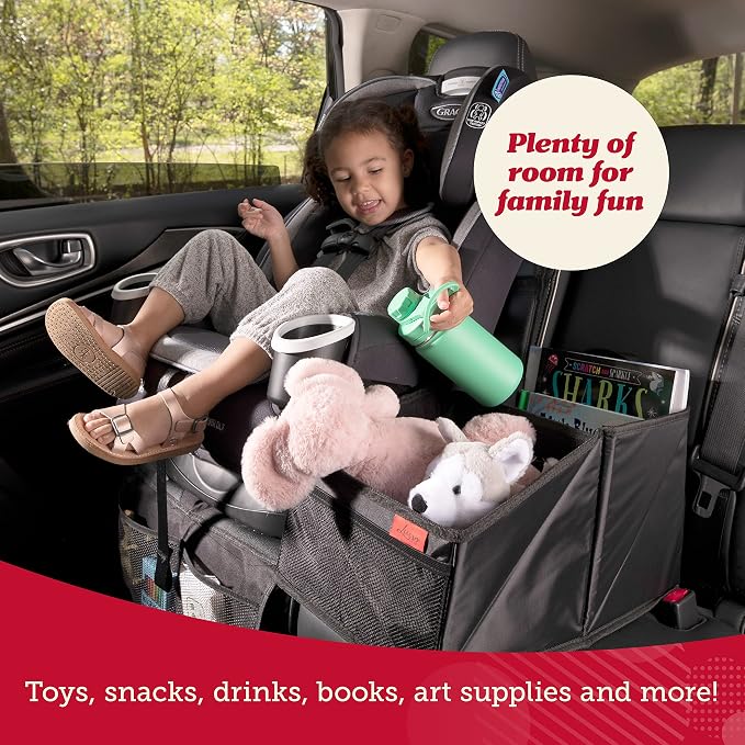 Lusso Gear Car Seat Organizer for Front or Backseat - Great for Adults & Kids, Features 9 Storage Compartments for Toys, Magazines, Tissues, Maps, Books, Documents, Games & More (Floral)