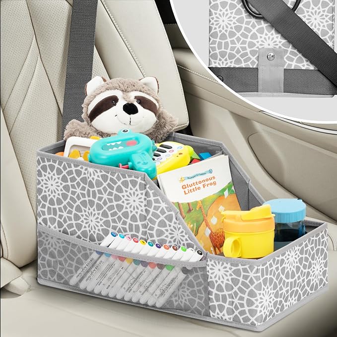 Car Seat Organizer Backseat Front Seat, Car Organizer With 12 Storage Compartments 2 Cup Holders, Snack Storage For Kids Baby, SUV Truck Van Collapsible Storage Bag For Travel, PT, 2PK