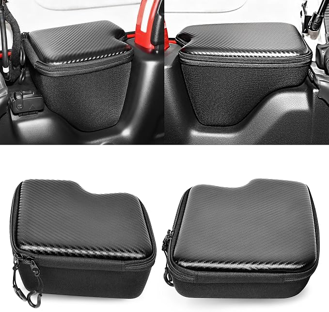 sukemichi Wheel Well Storage Bin for 2018-2023 Jeep Wrangler JL JLU 4XE Accessories, Rear Trunk Side Storage Box Cargo Organizer Cargo Tray for Wrangler JL 4 Door Accessories, With Lid