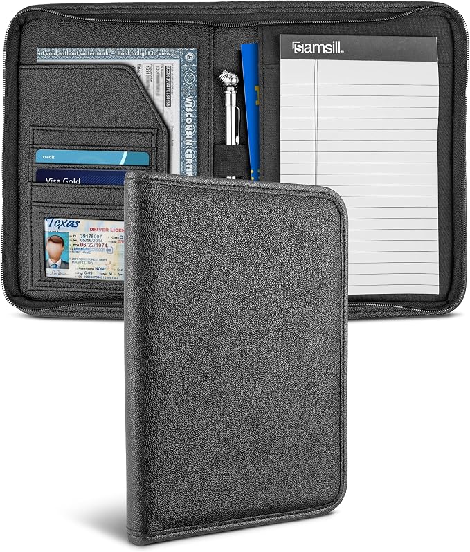 Samsill Car Registration and Insurance Holder, Owner's Manual Glove Box Organizer, 7.25 x 10 inches, Car Document Holder, Black