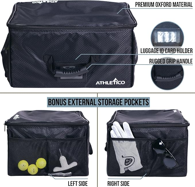 Athletico Golf Trunk Organizer Storage - Car Golf Locker to Store Golf Accessories | Collapsible When Not in Use